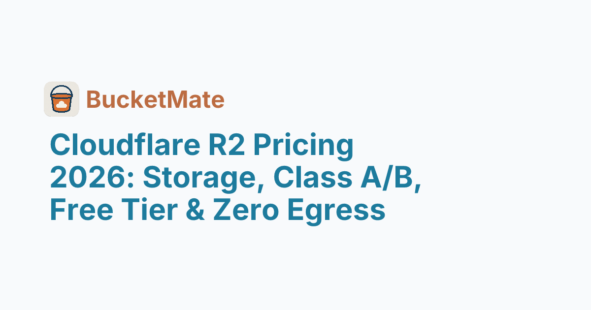 Cloudflare R2 Pricing 2026: Calculator & Real Bill Examples